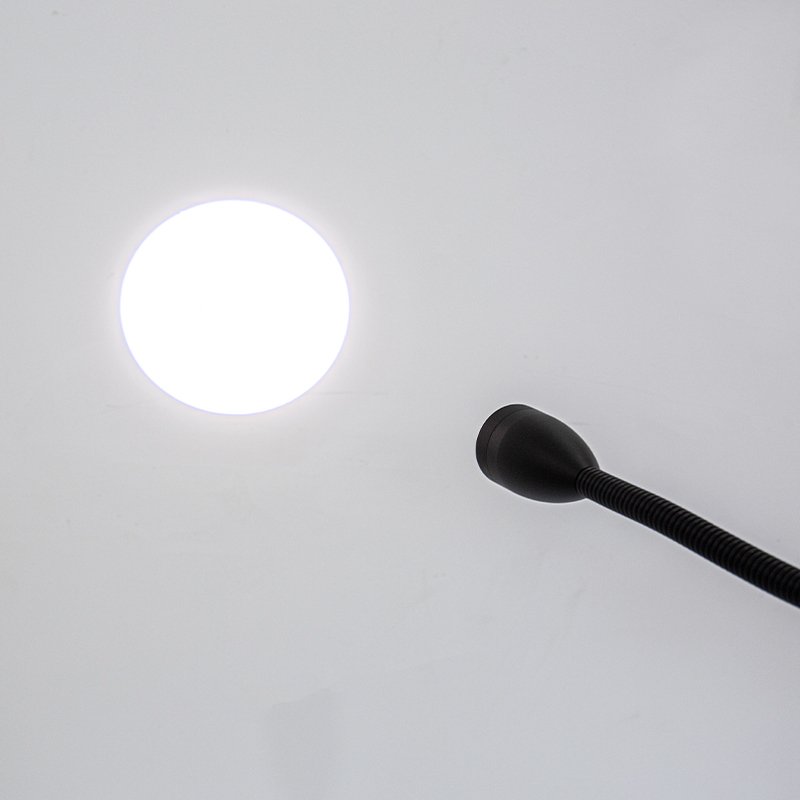 Lampada da visita a collo di cigno per letto ospedaliero con clip da 5 W